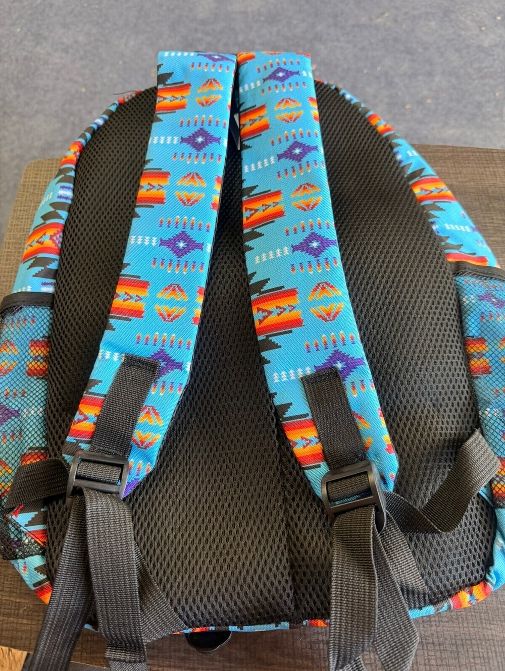 Colorful Geometric Pattern Backpack with Padded Straps - Picture 2 of 2